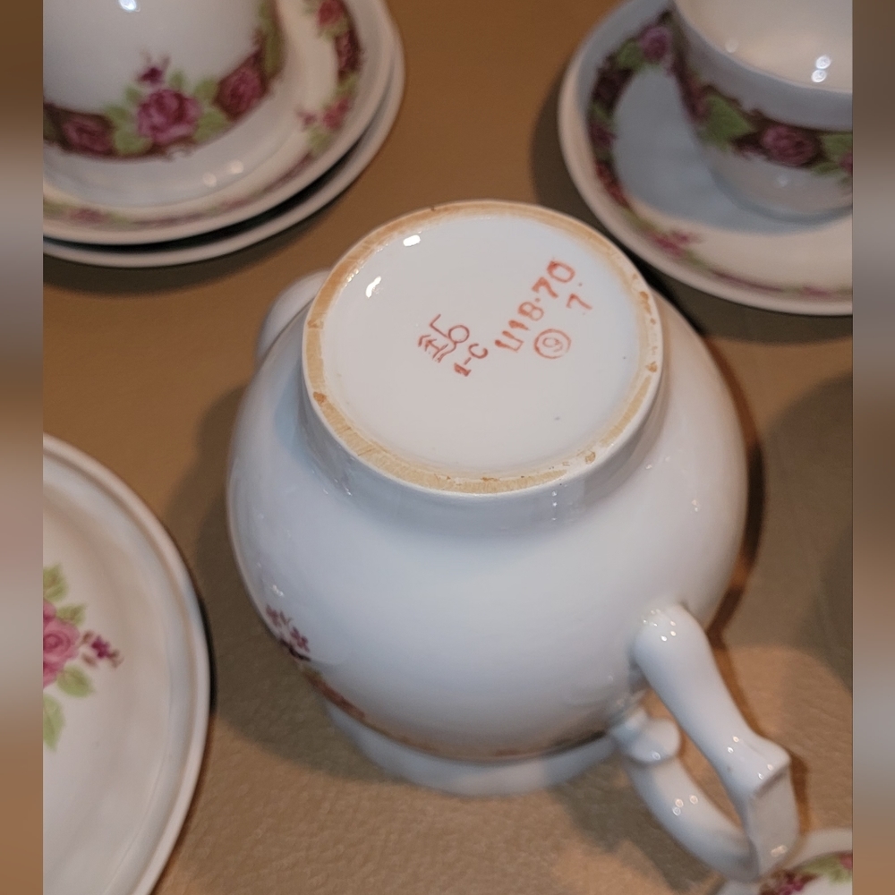 VINTAGE REAR RUSSIAN USSR 14 PIECES PORCELAIN TEAPOT SET - Picture 5 of 8